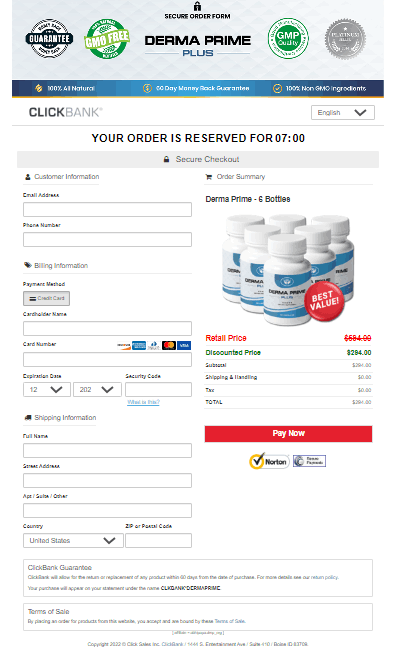 Derma Prime Plus Checkout